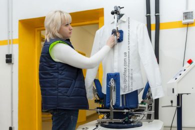 Пароманекены и паровые кабины для химчистки и прачечной. Сеть химчисток Экочистка VESCH, Украина, Одесса. На фото пароманекен для верхней одежды PONY Италия.